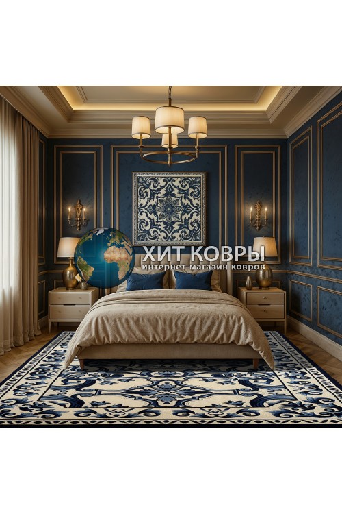 Китайский ковер 002030 Синий-крем